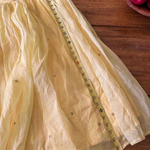 Vintage 50s Party Dress Dance Prom Yellow Satin Chiffon Fit Flare Size XS s - Picture 9 of 11